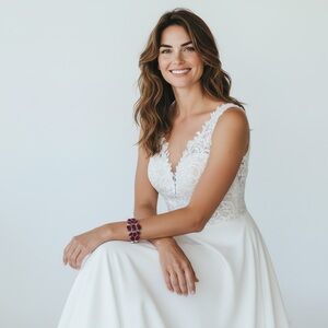 Ruby Red Multi-Stone Silver Bracelet - Elegant Women Jewelry